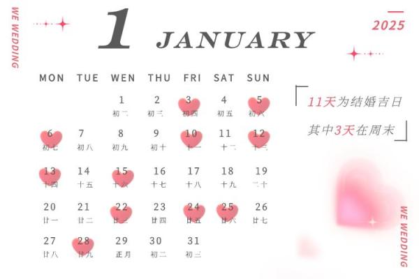 2025年腊月结婚黄道吉日有哪几天 2025年腊月结婚黄道吉日有哪几天