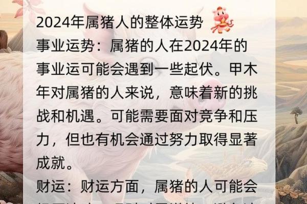 2024属猪人的全年运势 2024年属猪人全年运势详解财运事业爱情全面解析