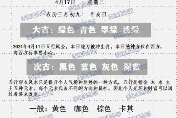 每日五行穿衣指南2025年4月17日