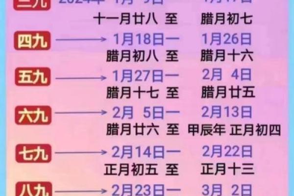 2022年数九时间表