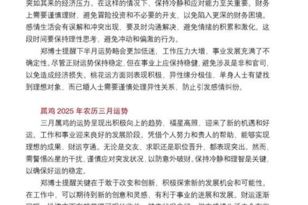 2025年属鸡每月运势详解全年运程预测与建议