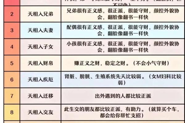 紫薇斗数各星代表意象表格