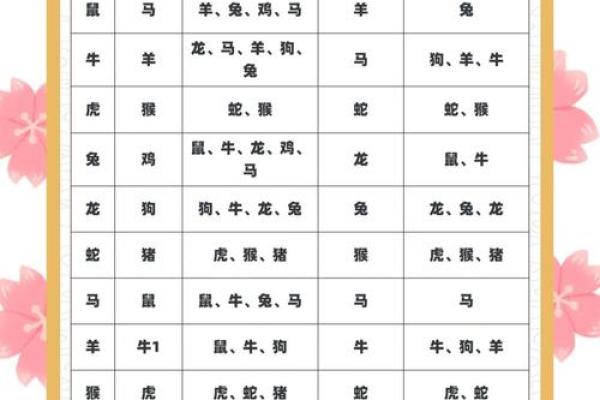 12生肖吉凶配对一览表 12生肖吉凶配对一览表