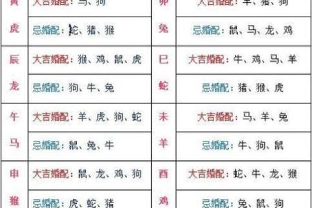 年份生肖配对表顺序 年份生肖配对表图