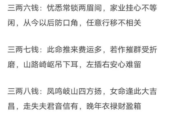 袁天罡称骨算命女版白话