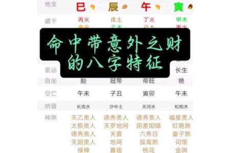 偏财八字图解大全大气清新