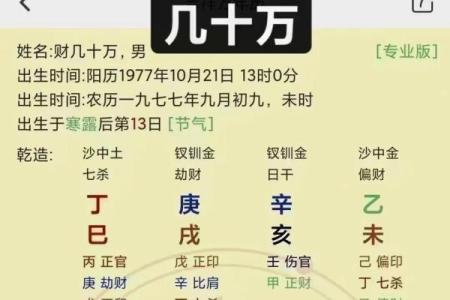 八字财富对照表