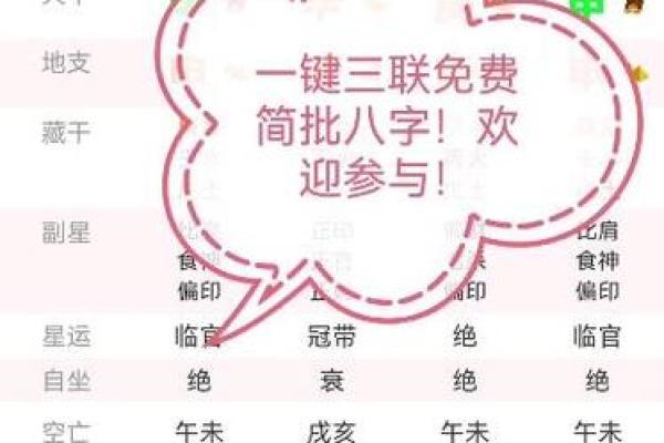 八字单项简批说明